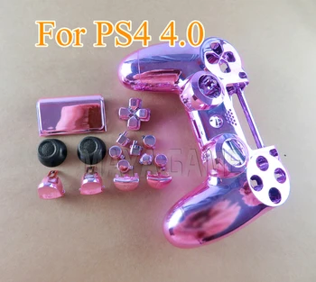 1pc za PS4 Pro celotno Ohišje Lupino Kritje Chrome Plating Primeru z gumbom Za PlayStation 4 Pro 4.0 Slim Krmilnik JDS040 JDM040