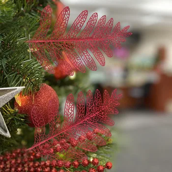 35*22 cm Simulirani Votlih Bleščice Listi, Veje DIY Album Božič Visi Drevo Ornament Obesek za Domačo zabavo Dekoracijo