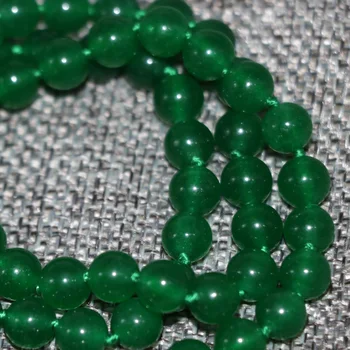 Naravnega kamna zeleni chalcedony jades 6 mm krog kroglice choker ogrlica za ženske stranka darilo verige nakit 18 inch B2915