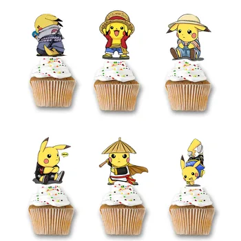 Rojstni dan Dekoracijo Pokemon Iti Temo Cupcake Toppers s Palicami Baby Tuš Otroci Fantje Uslug Torto Pokrivalo -nabor 24