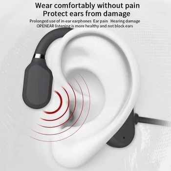 Kostno Prevodnost Bluetooth Brezžične Slušalke Ear-vgrajeni Stereo Šport Nepremočljiva Bluetooth Slušalke LHB99