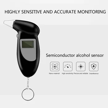 2020 Strokovno Alkohola Dih Tester Breathalyzer Analyzer Detektor Test Keychain Breathalizer Breathalyser DeviceLCD Zaslon