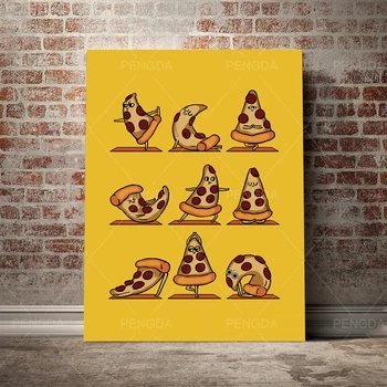 Modularna Platno Slikarstvo Doma Dekor Živali Pes Slike Sodobne Tiskane Sadje Pizza Joga Plakat Za Steno Dnevne Sobe Umetnosti Okvir