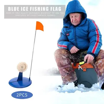 2pcs Prostem Trpežne Zimske Ledu Ribiško Palico Zastav Nasvet-Up Reke Ribištvu Tackle Modra