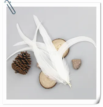 Brezplačna dostava! 100 kozarcev 16-18 Cm(40-45cm) čisti beli Petelin Perje petelinji rep pero beljene coque Sedlo pero