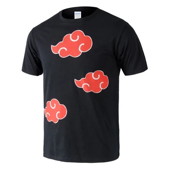 Moda Anime NARUTO Akatsuki T Shirt Tanke Kratek Rokav Bombaž Ljubimec Priložnostne Black T-shirt Cosplay Kostum O-Vratu Cosplay Vrhovi