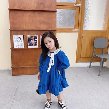 Dekliške Obleke Jeseni Leta 2020 Nov Slog korejskem Slogu Mala in Srednje velika otroška Akademija Krilo