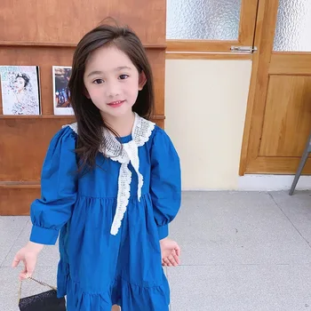 Dekliške Obleke Jeseni Leta 2020 Nov Slog korejskem Slogu Mala in Srednje velika otroška Akademija Krilo