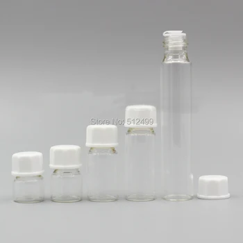 50/100/200pcs/veliko 1/2/3/5/10 ml Parfum Eterično Olje Steklenice prozorno cev Steklenico belega octagon skp zamašek plug Za Kozmetične