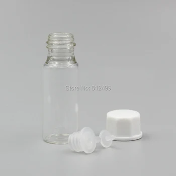 50/100/200pcs/veliko 1/2/3/5/10 ml Parfum Eterično Olje Steklenice prozorno cev Steklenico belega octagon skp zamašek plug Za Kozmetične