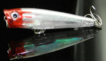 10pcs/veliko Popper Val VIB Mino na žaru debel fibrilacijo plavanje vab set 65 mm 6.6 gramov Vab in 4 barvne težko Vabe