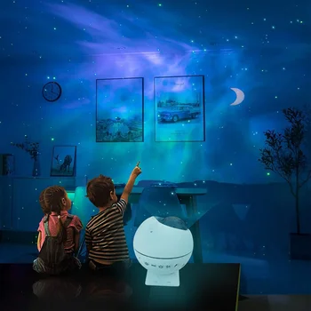 3D Projektor Luna Lučka Led Ocean Galaxy Nebo Noč Svetlobo Daljinskega upravljalnika RGB Fazi Luči za Doma Stranka Božič Otrok Baby Darilo