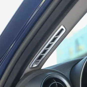 Najnovejši 2pcs Chrome ABS Plastične Nalepke Steber AC Prezračevalni Odprtini Okvir Pokrova Trim za Alfa Romeo Giulia 2017 Modeli Dodatki