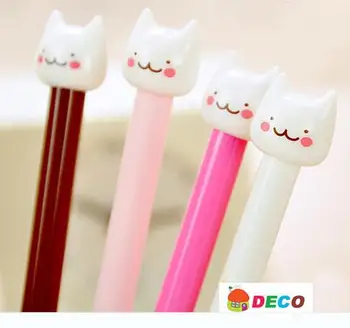 1PC/veliko Modno oblikovanje Novih luštna mačka glave gel peresa,korejski Slog mačka Pero,Promocijo Darilo (SS-5476)