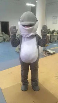 2019 Siva Dolphin Maskota Kostum Cosplay Halloween Maskiranje Za Odrasle Obleke, Visoke Kakovosti Risani Lik Unisex Oblačila
