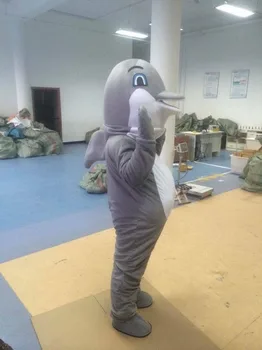 2019 Siva Dolphin Maskota Kostum Cosplay Halloween Maskiranje Za Odrasle Obleke, Visoke Kakovosti Risani Lik Unisex Oblačila