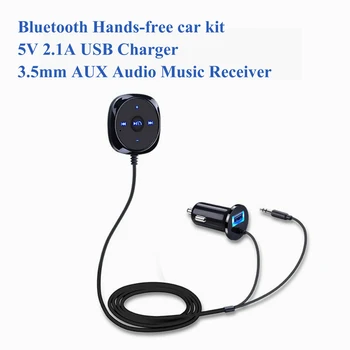 Kebidu za Prostoročno uporabo Bluetooth Kompleta Magnetnih Znanja A2DP MP3 3.5 mm AUX Avdio Glasbeni Sprejemnik Adapter USB Polnilnik Za iphone, Android