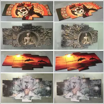 Modularna Plakat HD Fotografij Doma Dekor 5 Kosov Retro Pištolo Amercian Zastavo Vojak, vojaški Platna Slike Wall Art Slike spalnica
