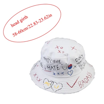 Ribič klobuk Moda Ulica Osebnost Zložljiva Sonce Skp Vedro Klobuk Ustvarjalne Grafiti zaščito pred soncem klobuk Priložnostne modni par klobuk
