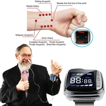 LASTEK 8 v 1 Laser Watch Terapija Naprava + 5 Vrst Zdravljenja Dodatki + 650nm Očala + EMS Elektronski Impulz Masaža Stopal Pad