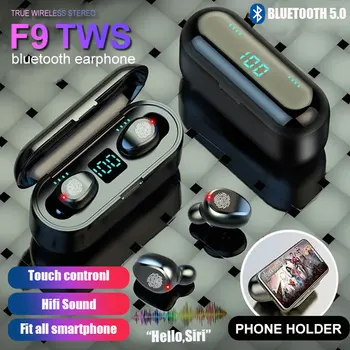 TWS Bluetooth 5.0 Slušalke Led Brezžične Slušalke Slušalke Noise Cancel Stereo Slušalke Čepkov z brezplačno polje Za Pametni Telefon