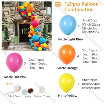 129pcs Mat Svetlo Modra Baby Tuš Baloni Arch Oranžno Rumen Balon Garland Rojstni Spolu Razkrije Poročne Dekoracije