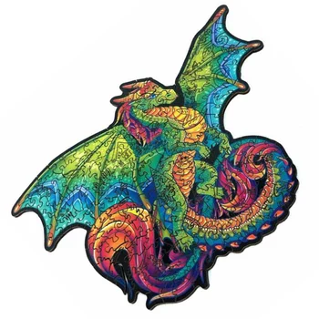 Edinstveno Obliko Flying Dragon Puzzle Lesene Živalske Uganke Jigsaw Inteligentni Flying Dragon Puzzle za Darila #W0