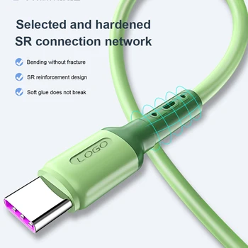 Tekoče Silikona Kabel za Polnjenje Hitro Polnjenje Micro USB Tip-C Podatkovni Kabel za iPhone Lightning Samsung Huawei Xiaomi