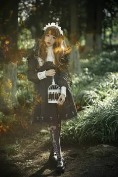 Cosplay loli gothic lolitavintage Gothic obleko kawaii dekle palace čipke, vezenine, viktorijansko obleko tea party sweet lolita obleko
