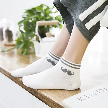 Candy prugasta oblikovalec je kul harajuku nogavice kawaii smešno srčkan hip hop vesel, bela gleženj bombaža ženske nogavice calcetines ženska meias