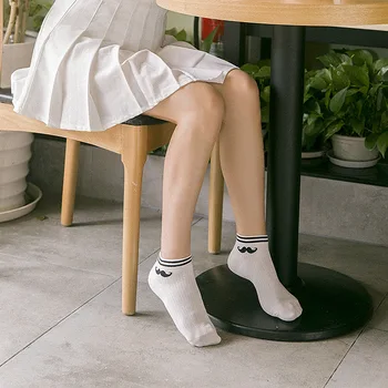 Candy prugasta oblikovalec je kul harajuku nogavice kawaii smešno srčkan hip hop vesel, bela gleženj bombaža ženske nogavice calcetines ženska meias
