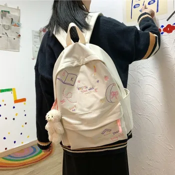 Moda korejska Različica Ulzzang Dekle Srce Junior Dekleta' Lep Nahrbtnik Japonski High School Študentov šolska torba Za Ženske