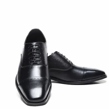 Britanski Derby Čevlji Moški 2019 Novo Čipke Poslovnih Formalno Usnjeni Čevlji Modni Dihanje Black Urad Za Obleko Obutev Moški 39-44
