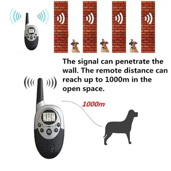 Električna pasja ovratnica 1000M Daljinsko Pes Usposabljanja Ovratnik Z Vibracijami Pisk Šok Ovratnice Za 1/2 Pes Usposabljanja za Hišne živali z LCD Zaslonom