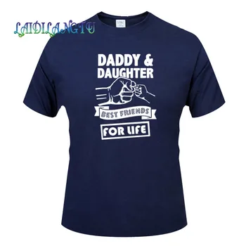 Očka In Hči Najboljši Prijatelji Za Vse Življenje Svetovni Dan Očetov Oče Darilo Smešno Logotip, Natisnjeni T Shirt Bombaža, Kratek Rokav T-Majice