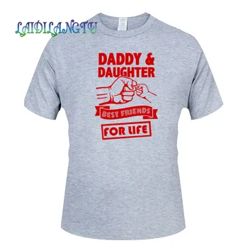 Očka In Hči Najboljši Prijatelji Za Vse Življenje Svetovni Dan Očetov Oče Darilo Smešno Logotip, Natisnjeni T Shirt Bombaža, Kratek Rokav T-Majice