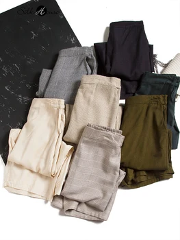 Odebeljena svilene tkanine 2021 ženska moda in ženske novo mulberry svile širok noge hlače hlače priložnostno Capris