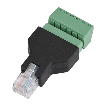 Adapter za Priključek Ethernet Rj12 6P6C Moški Vijačni priključki 6 Pin Splitter z Ščit Priključni Vtič 6 Pin Vijak Terminali Prilagoditev
