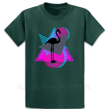 Vaporwave Estetike Flamingo 80. Retro Trikotnika T Shirt Priložnostne Ustvarite Tee Shirt O Vratu Unisex Letnik Fit Pomlad Majica