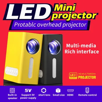 Rumena T300 Prenosni Projektor Visoke Ločljivosti Učinkovito LED Projektor Multi Vmesnik za Domači Kino videoprojektor