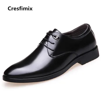 Cresfimix moški modni visoke kakovosti rjava pu usnje čipke gor čevlji moški kul pisarna poslovni čevlji človek je črna udoben čevlje a2940