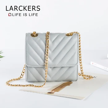 Larckers blagovne znamke pu prugasta nit modna torba ženske zlato verigo crossbody ženske torba mini velikost dame zavihek vrečko