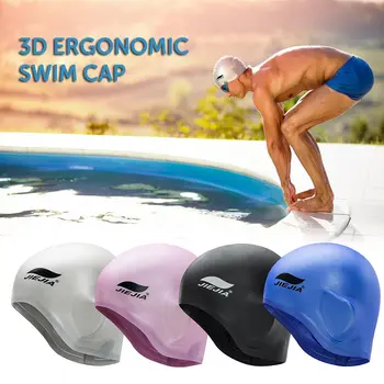 Plavati Skp Silikonski 3D Ergonomska Ušesa Plavanje Skp Šport Plavati Bazen Klobuk za Moške & Ženske Odraslih z Sponka za Nos in Ušesa Čepi