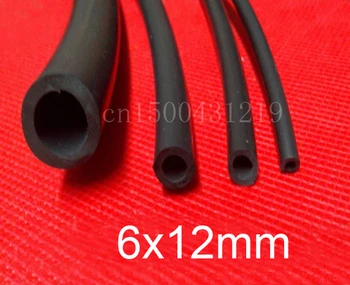 6 mm X 12 mm Črna barva Silikonske Gume Vakuumske Cevi Cevi Cevi Flexibl silicij cev