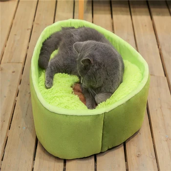Dog house cat hiša toplo blazine posteljo srčkan mucek posteljo psarna avokado obliko udobno spalno vrečo psarna kavč