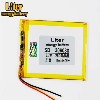 Li-po litij-Polimer baterija 306080 2500 mah ljubezen ciljne PDA smart tablični računalnik 3,7 v polimer 3 vrstice