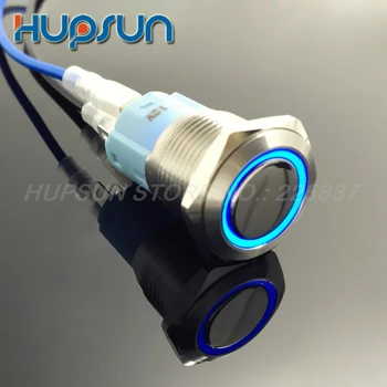 5pc visoko kakovostna bela modra LED 5v 12v 220v nepremočljiva 16 mm kratkotrajno reset iz nerjavečega jekla pritisni gumb stikalo za svetilko avto