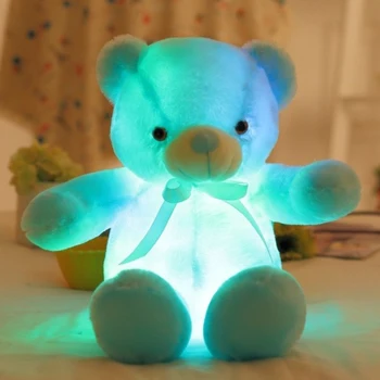 Velika Velikost Ustvarjalne prižgejo LED medvedek Nagačene Živali Plišastih Igrač Pisane Žareče 75 cm medvedek Božično Darilo za Otroke