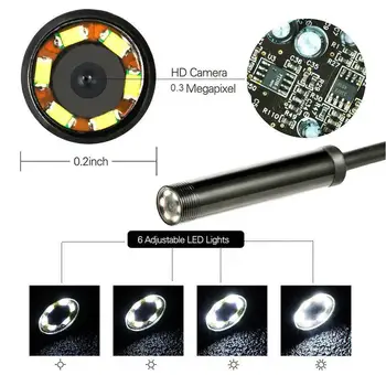 5.5/7mm Endoskop Fotoaparat Prilagodljiv IP67 Nepremočljiva Mikro Kamero Pregled PC Nastavljiv Za Android Prenosni USB 6LEDs Izvrtino K8A7