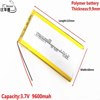 Liter energijo baterije 9960115 3,7 V litij-polimer baterija 9600 mah DIY mobilni sili moč polnjenje baterije zaklad
